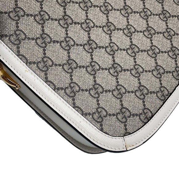 Gucci Horsebit GG Supreme Shoulder Bag White - Picture 8 of 11